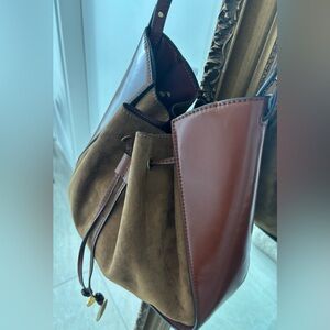 Stella McCartney Medium Eco Alter Faux Leather and Faux Suede Bucket Bag: